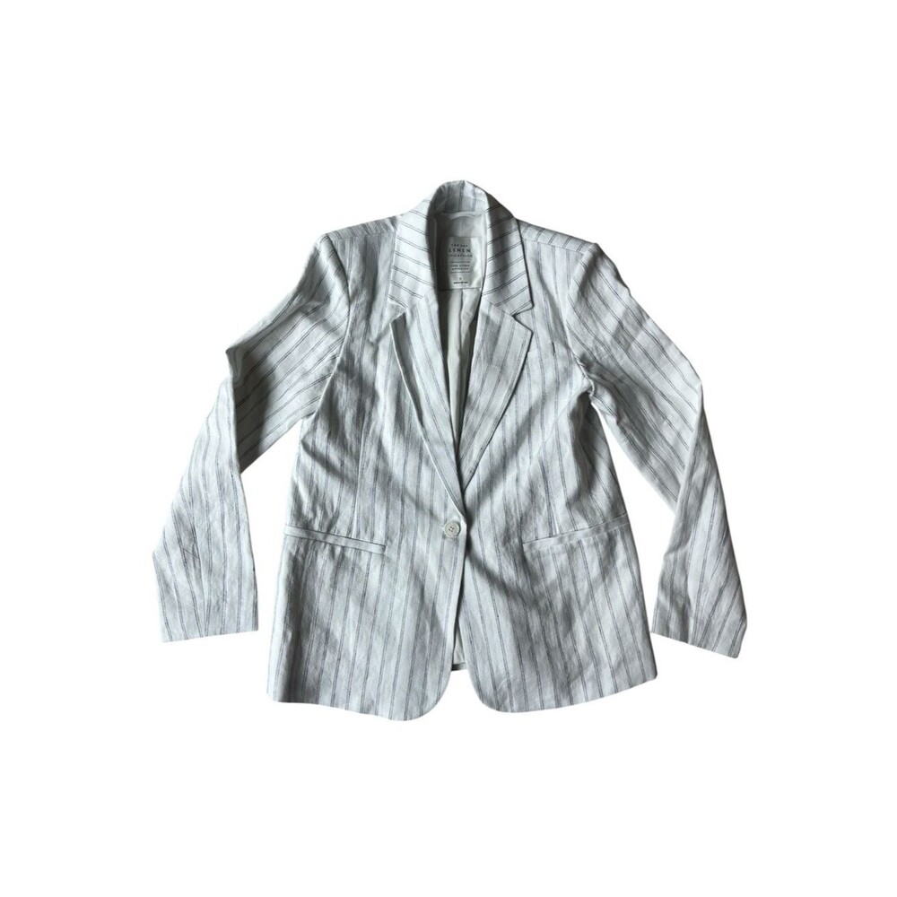 NWT Abercrombie & Fitch Linen Pinstripe Blazer Womens Small